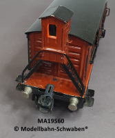 Märklin 1956 Spur 0, Blech Gedeckter Güterwagen, hochgesetztes Brhs., 4-Achs, rotbraun, 215 mm, Schiebetüren