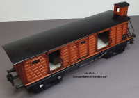 Märklin 19561 Spur 1, Gedeckter Güterwagen, mit Bremserhaus, Schiebetüren, Angeltüren, rotbraun, 320 mm