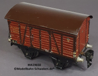 Märklin 19650 Spur 0, Blech Gedeckter Güterwagen, eine Türöffnung, rotbraun, 130 mm