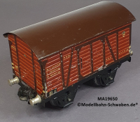Märklin 19650 Spur 0, Blech Gedeckter Güterwagen, eine Türöffnung, rotbraun, 130 mm