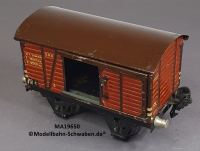 Märklin 19650 Spur 0, Blech Gedeckter Güterwagen, eine Türöffnung, rotbraun, 130 mm