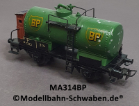 Märklin 314BP H0 Kesselwagen, BP, BN 314, Bremserhaus, Guss, Bz ca. ab 1949