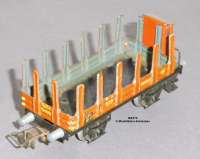 Märklin 372 Spur H0, Blech Rungenwagen m. Bremserhaus, Bauzeit ab 1935