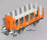 Märklin 372 Spur H0, Blech Rungenwagen m. Bremserhaus, Bauzeit ab 1947