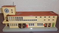 Märklin 418 H0 Bahnhof Friedrichshafen mit Uhr, Blech, um 1930,