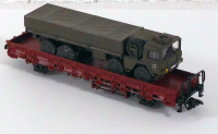 Märklin 4694 H0 Rungenwagen beladen mit einem 10t LKW, DB, OVP