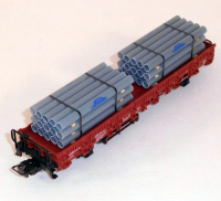Märklin 4694 H0 Rungenwagen BN 3335018-1 bel. mit Linde Röhren