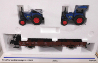 Märklin 58494 Spur 1 Insider-Jahreswagen 2002, Flachwagen bel. m. 2 Lanz Traktoren, DB, OVP