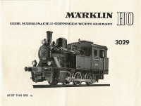 Märklin 68329 H0 Gebrauchsanleitung für Dampflok 3029 Ausgabe 09/61