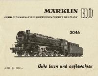 Märklin 68346 H0 Gebrauchsanleitung für Dampflok 3046 Ausgabe 03/65