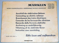 Märklin 68600 H0 Gebrauchsanleitung Anschluß der elektrischen Bahnen Ausgabe 02/66