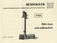 Märklin 68715 H0 Gebrauchsanleitung für Lichtsignal 7188 Ausgabe 05/68