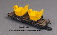 Märklin 82350.2 Z MINICLUB Schwerlast-Flachwagen m. 2 Baggerschaufeln, DB,