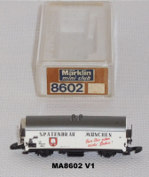 Märklin 8602 Z MINICLUB Kühlwagen Spatenbräu München, DB, OVP