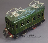 Märklin S880 Spur 0, Uhrwerk E-Lok, durchbrochene Fenster, grün