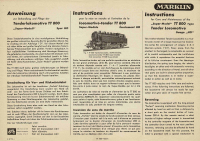 Märklin TT800 H0 Gebrauchsanleitung Tenderlokomotive TT800 Ausgabe 07/51
