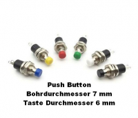 Mini Taster PBS-110 NO Schließer SPST 7mm Lötösen WEISS