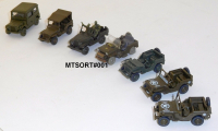 Minitank #001 Sortiment 7 Stk. Fahrzeuge Jeep, Fertigmodell