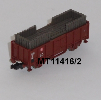 Minitrix 11416/2 N Offener Güterwagen, E035, mit Grubenholz, DB