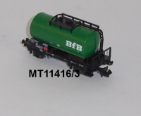 Minitrix 11416/3 N Kesselwagen, BfB, grün, DB