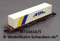 Minitrix 11416/5 N Containertragwagen KDL, DB, EVP