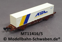 Minitrix 11416/5 N Containertragwagen KDL, DB, EVP