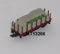 Minitrix 13266/1 N Rungenwagen, Klm 441, Plane (hellgrau) Minitrix