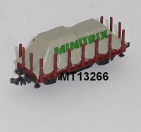 Minitrix 13266/1 N Rungenwagen, Klm 441, Plane (hellgrau) Minitrix