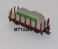 Minitrix 13266/1 N Rungenwagen, Klm 441, Plane (hellgrau) Minitrix