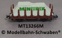Minitrix 13266M N Rungenwagen, Klm 441, Plane (hellgrau) Minitrix