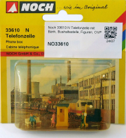 Noch 33610 N Telefonzelle mit Bank, Bushaltestelle, Figuren, OVP