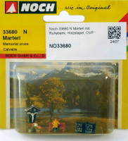 Noch 33680 N Marterl mit Ruhebank, Holzstapel, OVP