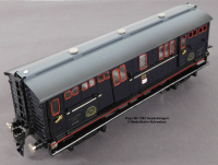 Paya Ibi 1362 Spur 0, M1:45, Blech/TinPlate elektrischer Gepäckwagen, grau/anthrazit, LüP 260, OVP