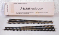 Pilz H0, DDR VEB, Weichenpaar, Modellweiche 7,5°