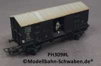 Pocher 309 H0 Gedeckter Güterwagen, Typ F, schwarz, BN FI 12517 FS