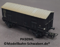 Pocher 309 H0 Gedeckter Güterwagen, Typ F, schwarz, BN FI 12517 FS