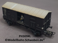 Pocher 309 H0 Gedeckter Güterwagen, Typ F, schwarz, BN FI 12517 FS