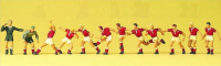 Preiser 10075 H0 Fussballmannschaft Rot/Weiße Trikots, EVP