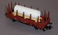 Primex 4595 H0 Rungenwagen beladen mit Betonröhre, DB, OVP