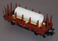 Primex 4595 H0 Rungenwagen beladen mit Betonröhre, DB, OVP