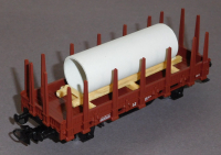 Primex 4595 H0 Rungenwagen beladen mit Betonröhre, DB, OVP