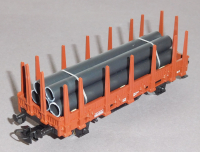 Primex 4595 H0 Rungenwagen beladen mit Röhren, DB, OVP
