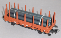 Primex 4595 H0 Rungenwagen beladen mit Röhren, DB, OVP