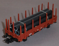 Primex 4595 H0 Rungenwagen beladen mit Röhren, DB, OVP