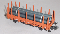 Primex 4595 H0 Rungenwagen beladen mit Röhren, DB, OVP