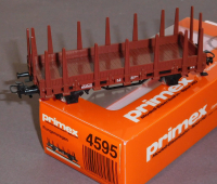 Primex 4595 H0 Rungenwagen mit 18 festen Rungen, DB, OVP