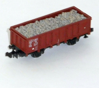 Roco 25923 N Hochbordwagen Ommp 50 bel.mit Gleisschotter, DB