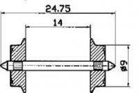 Roco 40195 H0 AC Radsatz d=9 mm 1 Paar