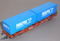 Roco 46361 H0 Taschenwagen m.Wechselbrücken Panalpina, DB, OVP