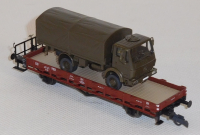 Roco 46482 H0 Rungenwagen beladen mit Militär LKW, DB, OVP